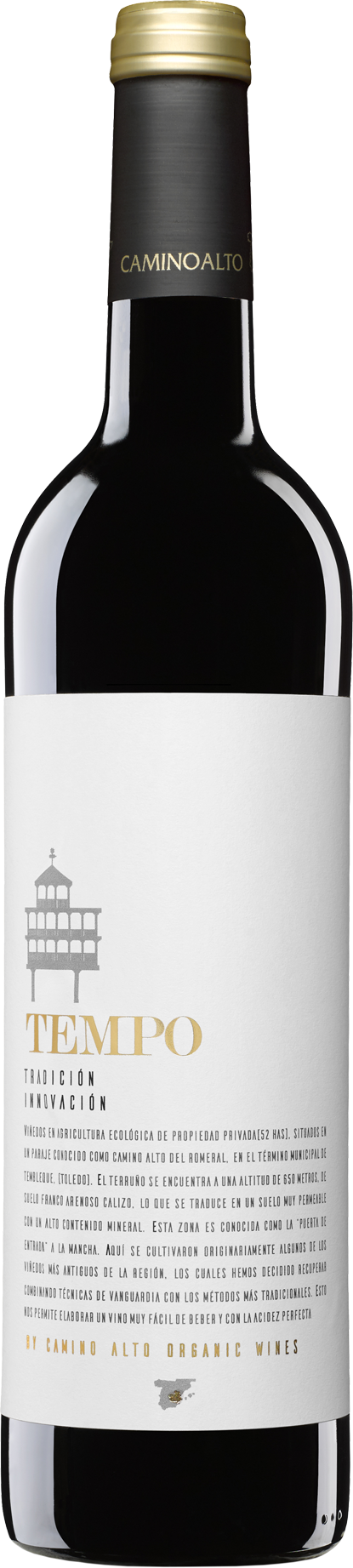 Botella de Tempo, vino tinto ecológico Tempranillo — Bodegas Camino Alto